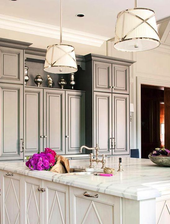 Drum Pendant Lights With Criss-Cross Detailing Add Soft Illumination