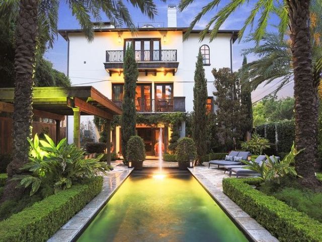 Narrow Reflecting Pool Creates A Linear Water Feature