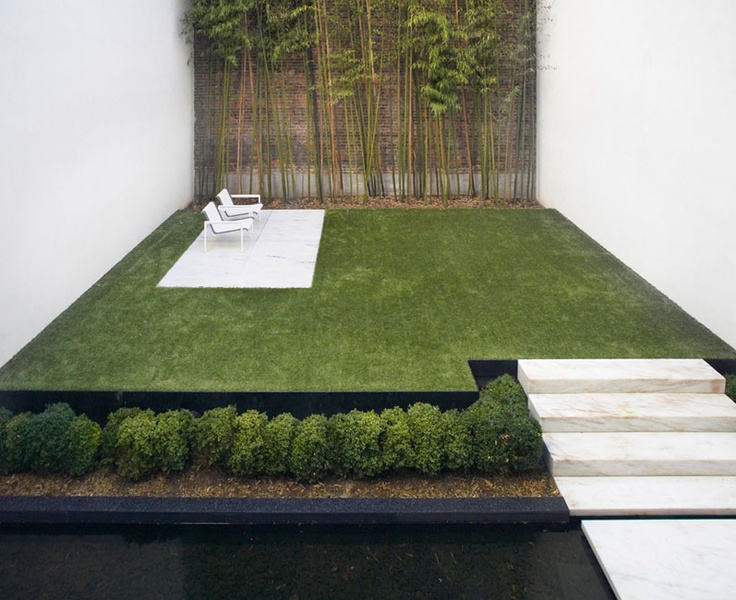 White Marble Steps Create A Dramatic Transition