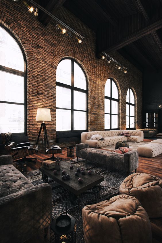 Tufted Sectional Sofa Creates a Cozy Conversation Hub