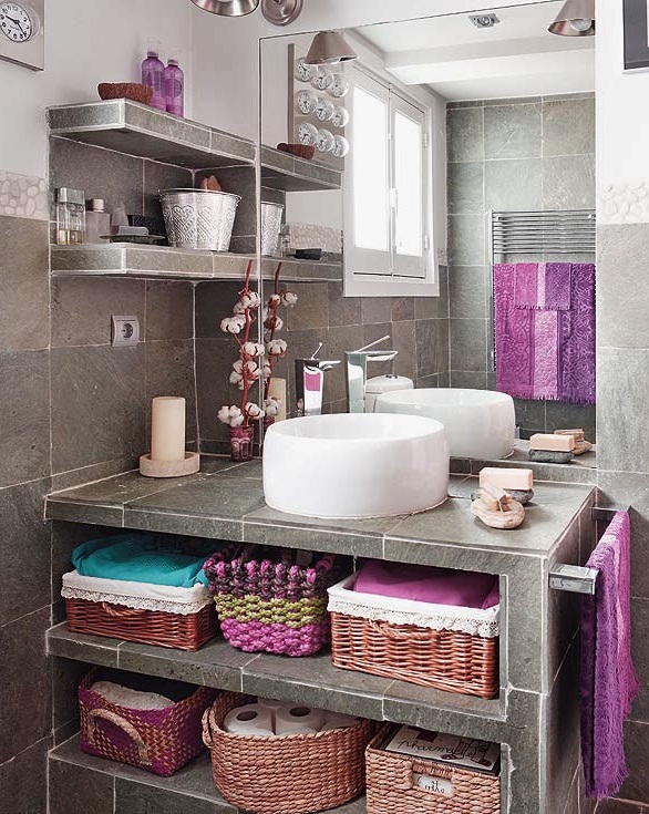 Woven Baskets With Lace Trim Add Cozy Storage