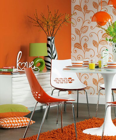 Playful Pops of Color with Orange and White Chairs