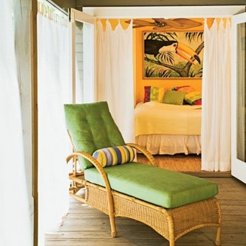 Wicker Chaise Lounge Adds Tropical Comfort Outdoors