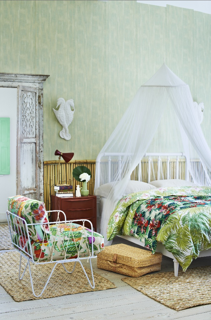 Woven Storage Chest Adds Natural Texture Beside the Bed