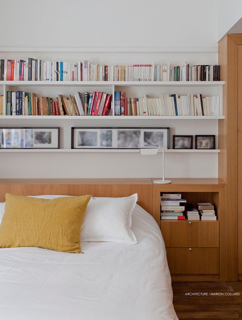 Integrate Bedside Reading Storage Into Your Headboard