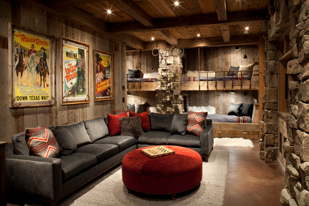 Vintage Western Movie Posters Add Bold Graphic Art Above the Sofa