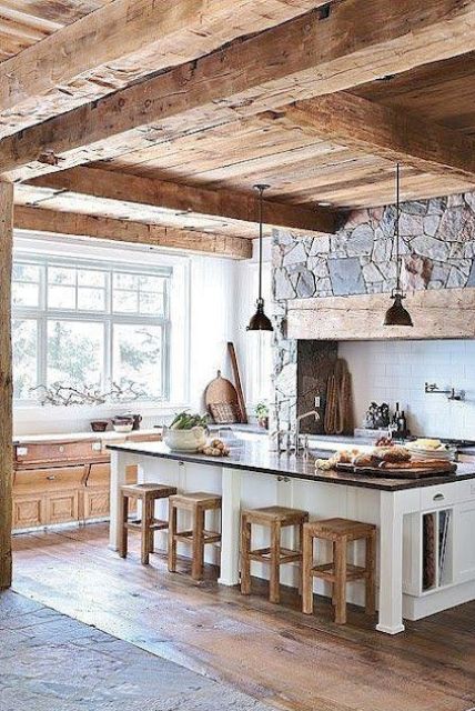 Expose Wooden Beams for Rustic Ceiling Charm