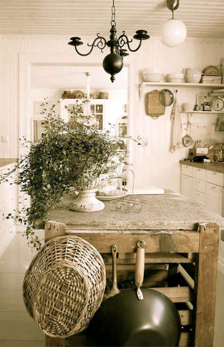 Woven Baskets and Woks for Rustic Kitchen Charm
