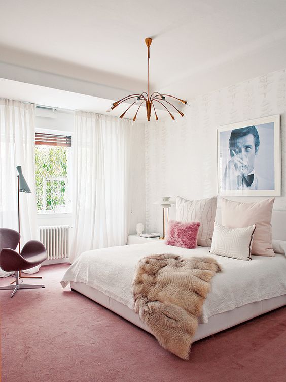 Brass Chandelier with Radiating Arms Adds Mid-Century Flair