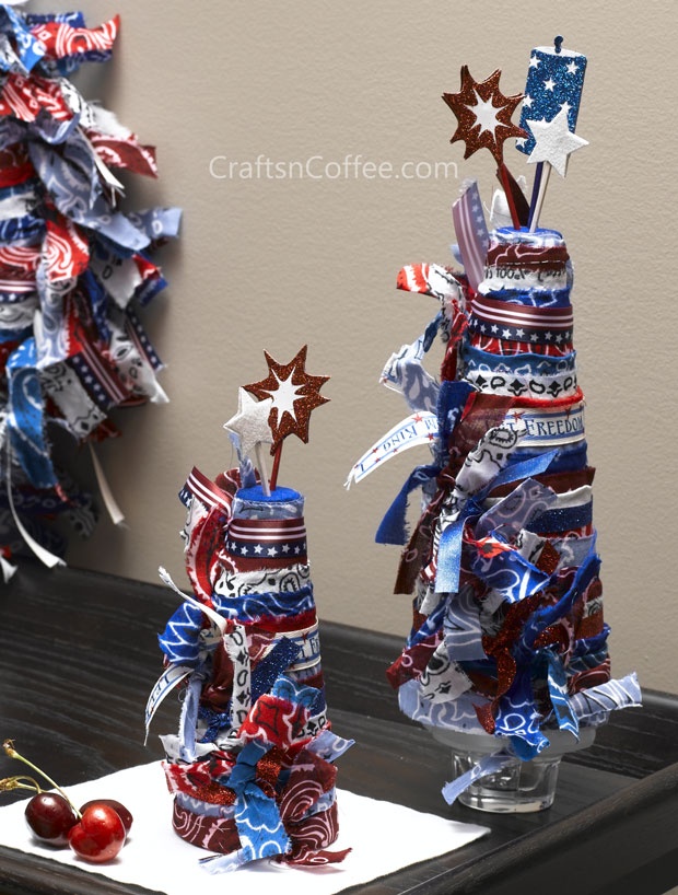 Patriotic Ribbon-Wrapped Tubes With Starburst Toppers