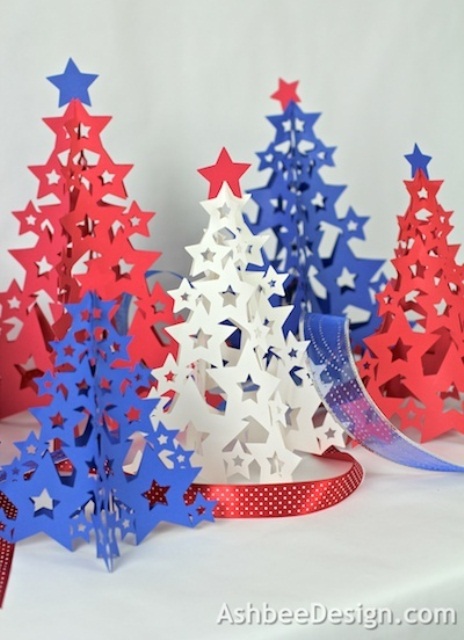 Paper Trees Cut With Stars Add Festive Dimension
