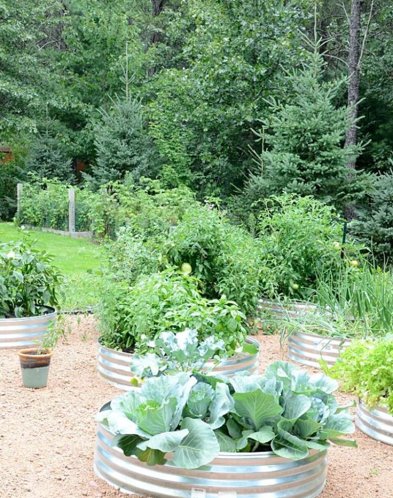 Modern Corrugated Metal Raised Garden Beds