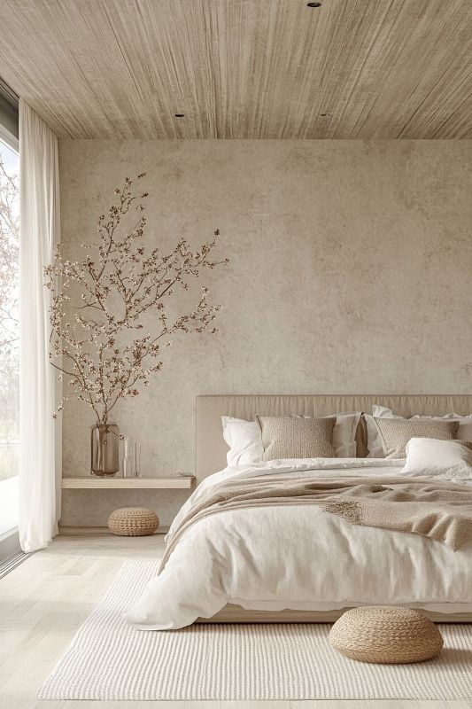 Show Delicate Branches on a Minimalist Floating Shelf