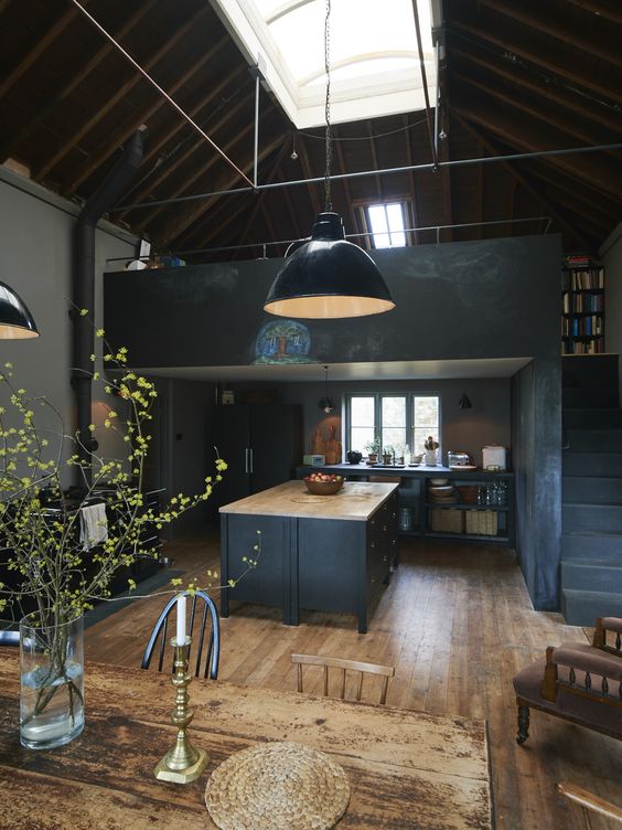 Chalkboard Wall Above Cabinets Creates a Playful Backdrop
