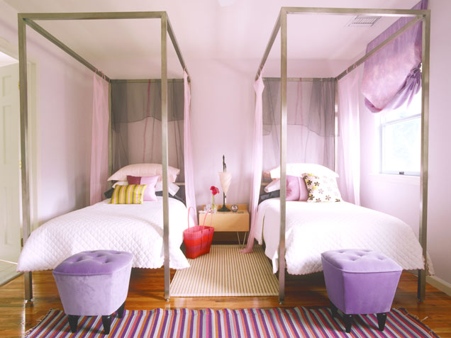 Four-Poster Beds With Sheer Drapes Create Cozy Nooks