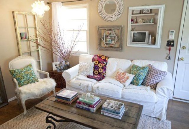 Stacks of Books Add Color and Height to Coffee Table