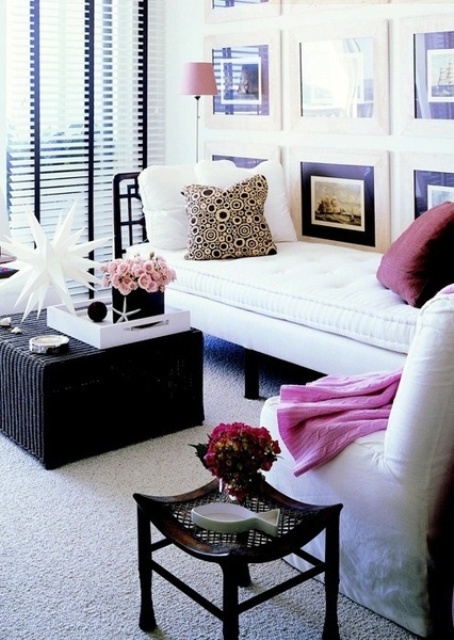 Black Woven Ottoman Adds Textured Storage Beneath Tray