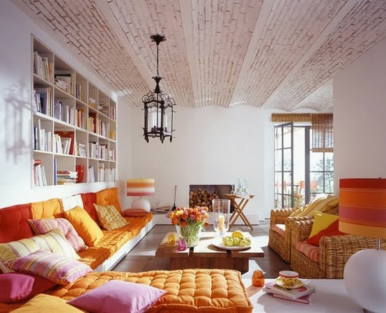 White Wood Plank Ceiling Adds Rustic Charm