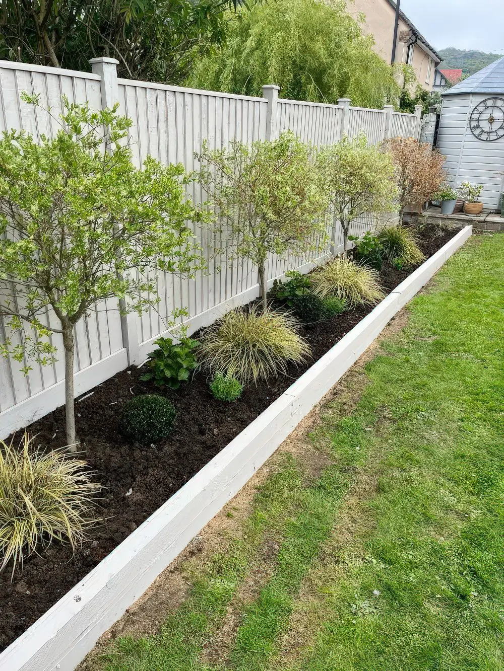 Crisp White Border Defines Your Garden Bed Edge