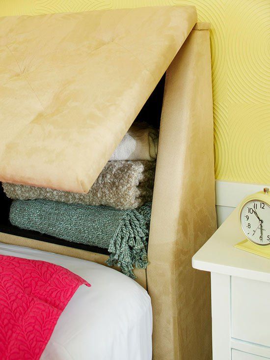 Hidden Storage Headboard With Flip-Top Access