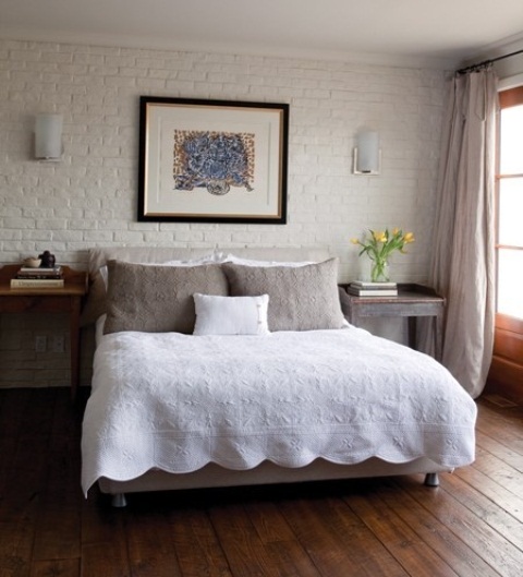 White Washed Brick Walls Offer Soft Texture