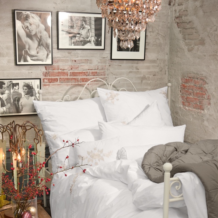 Embroidered Pillowcases Add Delicate Detail To White Bedding