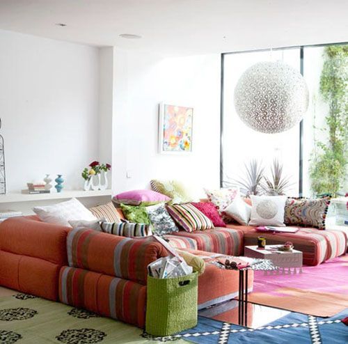 Anchor Your Space with a Striped Sectional Sofa