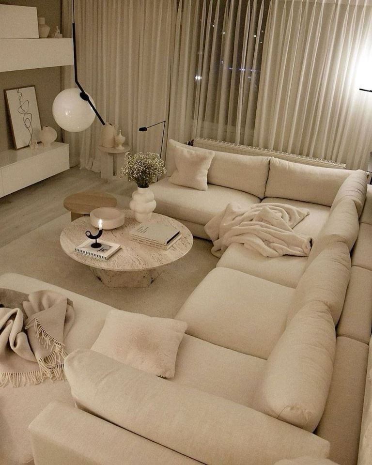 Ground Your Sofa with a Textured Round Coffee Table