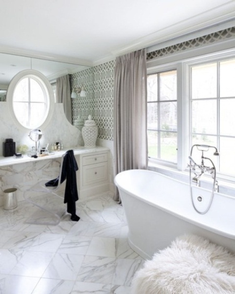 Clear Chair for a Light and Airy Vanity Area