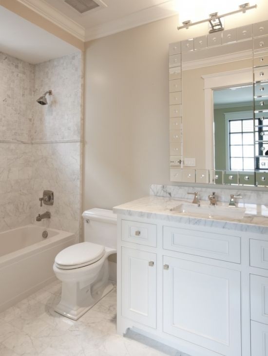 Mirror Frame with Beveled Square Tiles Adds Sparkle