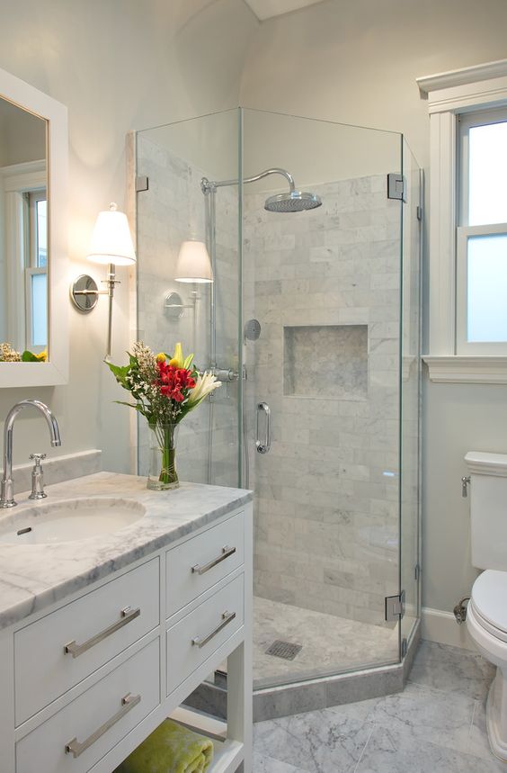 Recessed Shower Niche Adds Built-In Storage Space