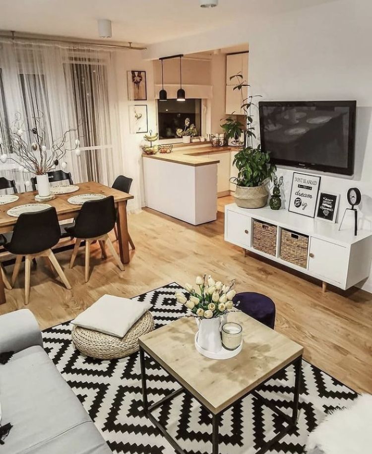 Geometric Rugs That Define Living and Dining Zones