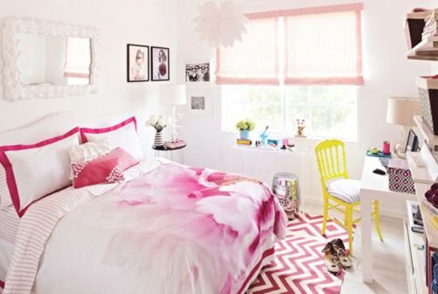 White Textured Mirror Adds an Ornate Focal Point