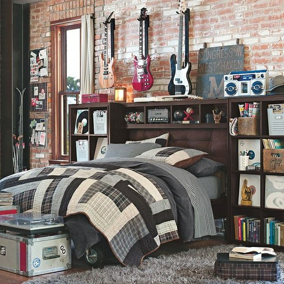 Guitars Hung Vertically Add Rock Star Decor
