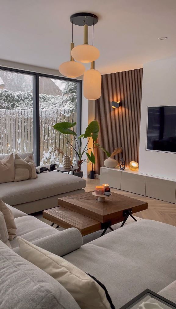 Layered Wood Coffee Tables With Metal Accents