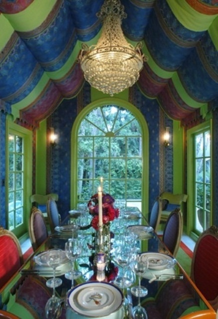 Drape Fabric Overhead for Bold Color and Pattern
