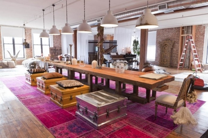Trunks and Cushions Create Casual Seating