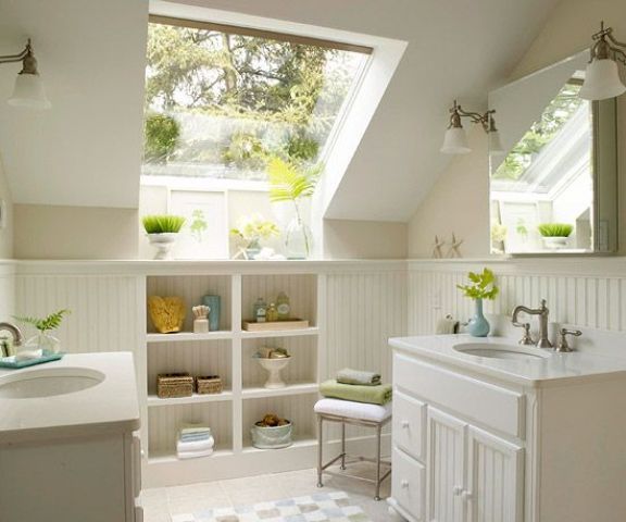 Open Shelving With Woven Baskets for Linens