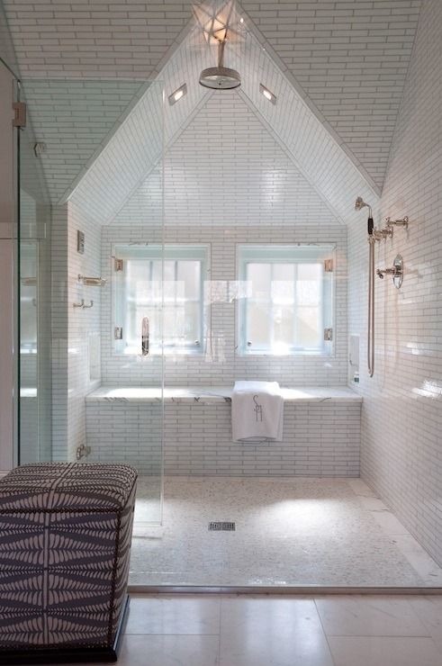 Shower Bench With Marble Top Creates a Spa-Like Seat