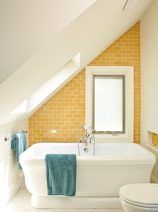 Sunny Yellow Brick Tile Walls Add Warmth