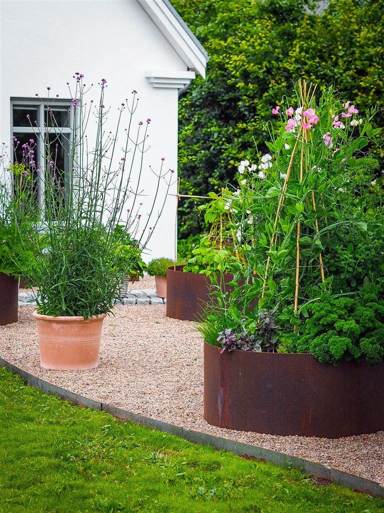 Corten Steel Planters for Modern Contrast