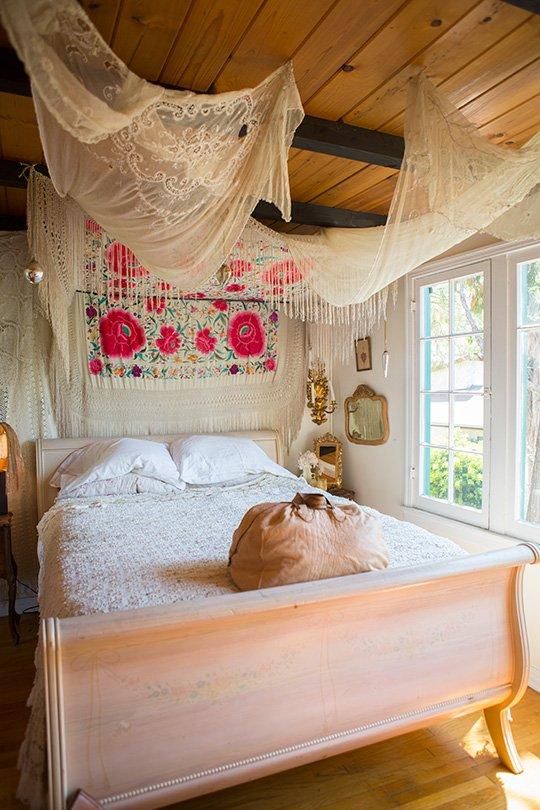 Drape Sheer Lace for a Soft Canopy Over Your Bed