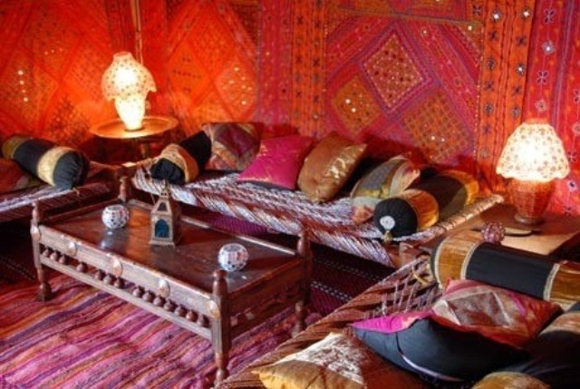 Layer Textiles for a Richly Patterned Moroccan Lounge