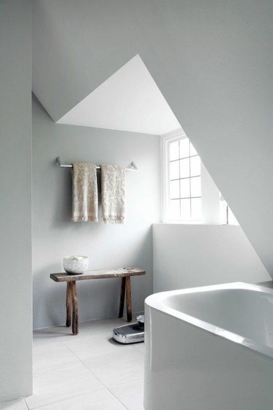 Rustic Wooden Bench for Displaying Bath Accessories