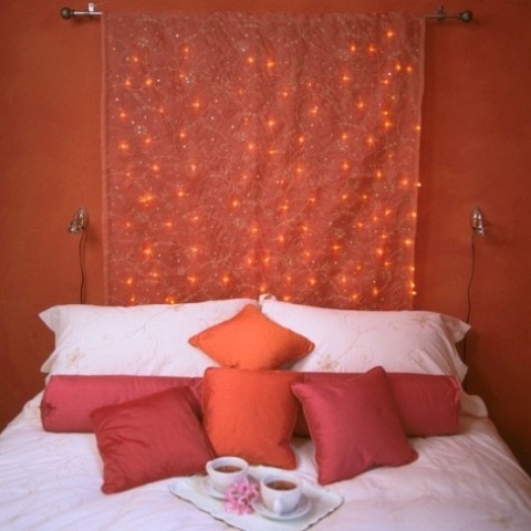 Embed Lights in a Textured Fabric Panel for a Soft Headboard Glow