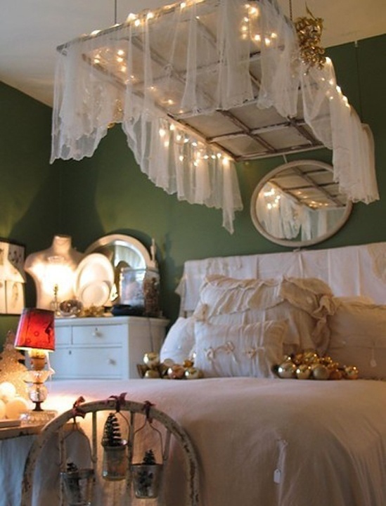 Recycled Window Frame Creates a Shimmering Canopy Light
