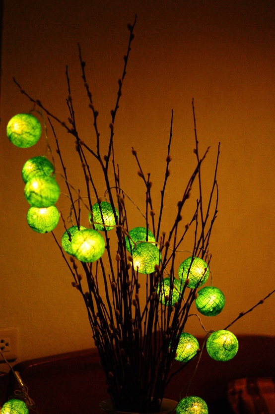 Give Natural Branches a Whimsical Glow with Orb String Lights