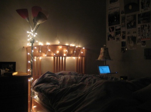 Wrap a Floor Lamp with String Lights for Ambient Glow