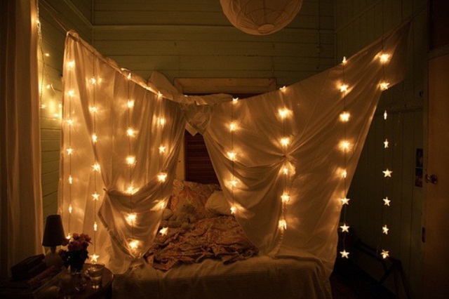 Cast a Magical Glow with Star-Shaped Lights in a Canopy
