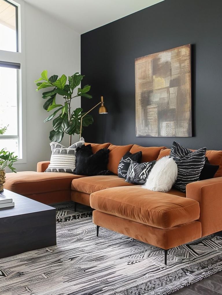 Balance Seating with a Tall Fiddle Leaf Fig